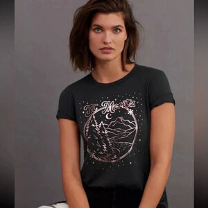 Anthropologie Sol Angeles L St Moritz Graphic Tee Copper Vintage Inspired